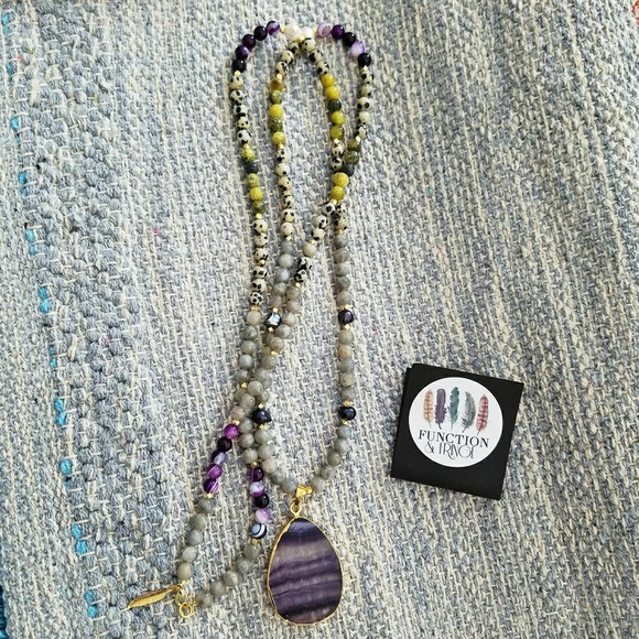 💖HP✨Hand Beaded Agate & Gold Necklace & Bracelets - Picture 3 of 6